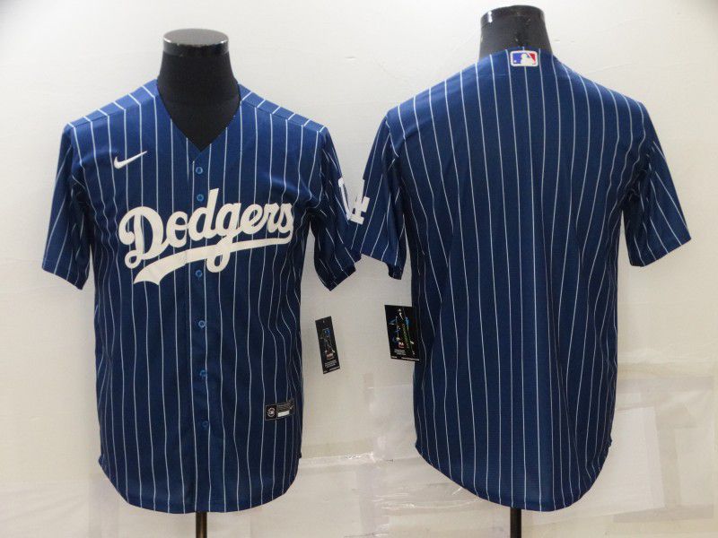Men Los Angeles Dodgers Blank Blue Stripe Throwback Nike 2022 MLB Jersey->los angeles dodgers->MLB Jersey